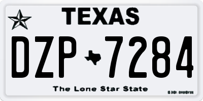TX license plate DZP7284