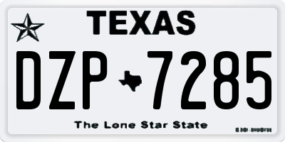 TX license plate DZP7285
