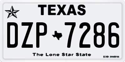 TX license plate DZP7286