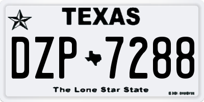 TX license plate DZP7288