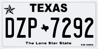 TX license plate DZP7292