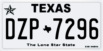 TX license plate DZP7296