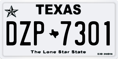 TX license plate DZP7301