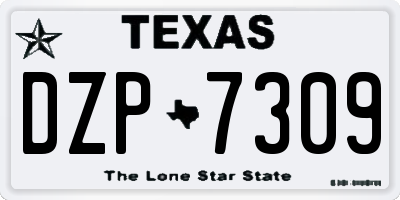 TX license plate DZP7309