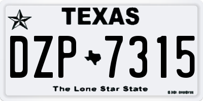 TX license plate DZP7315