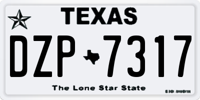 TX license plate DZP7317