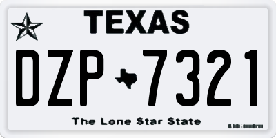 TX license plate DZP7321