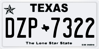 TX license plate DZP7322