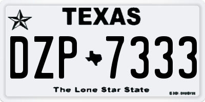 TX license plate DZP7333