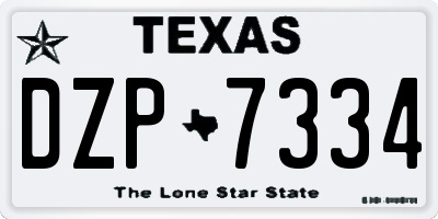 TX license plate DZP7334
