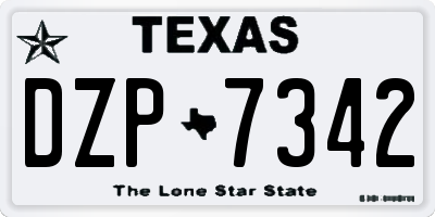TX license plate DZP7342