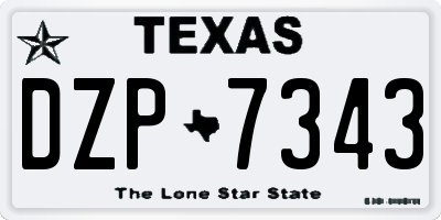 TX license plate DZP7343