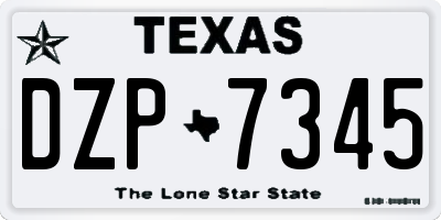 TX license plate DZP7345