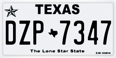 TX license plate DZP7347