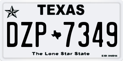 TX license plate DZP7349