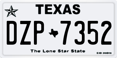 TX license plate DZP7352