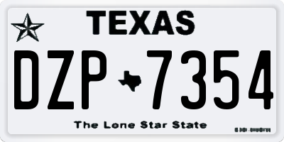 TX license plate DZP7354
