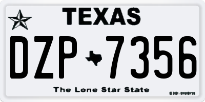 TX license plate DZP7356
