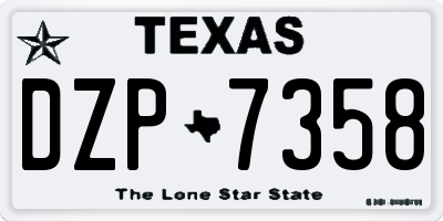 TX license plate DZP7358
