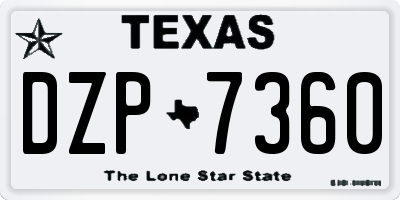 TX license plate DZP7360