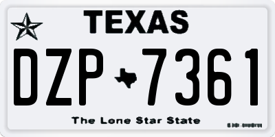 TX license plate DZP7361