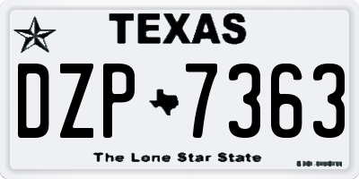 TX license plate DZP7363