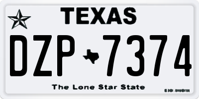 TX license plate DZP7374