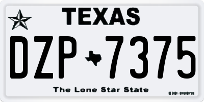 TX license plate DZP7375