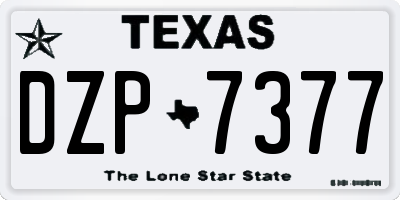 TX license plate DZP7377