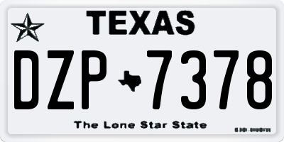TX license plate DZP7378
