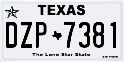 TX license plate DZP7381