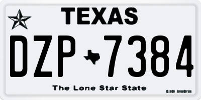TX license plate DZP7384