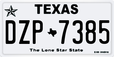 TX license plate DZP7385