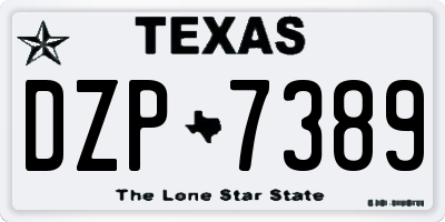 TX license plate DZP7389