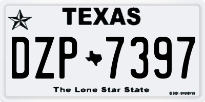 TX license plate DZP7397