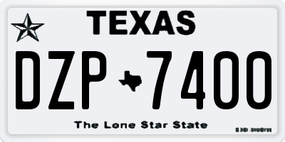 TX license plate DZP7400