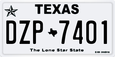 TX license plate DZP7401