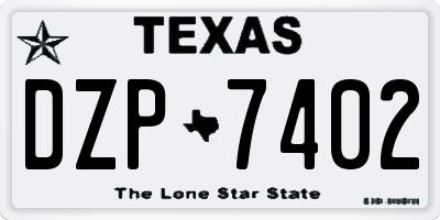 TX license plate DZP7402