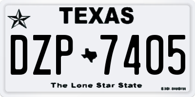 TX license plate DZP7405