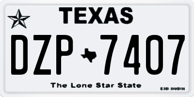 TX license plate DZP7407
