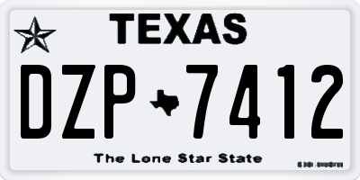TX license plate DZP7412