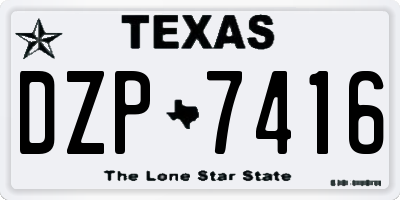 TX license plate DZP7416