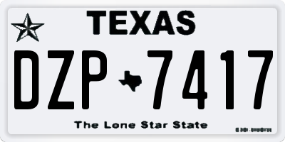 TX license plate DZP7417