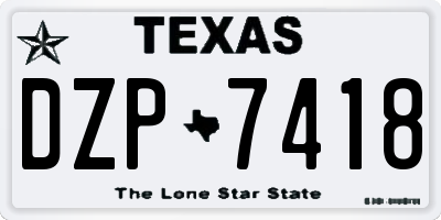 TX license plate DZP7418