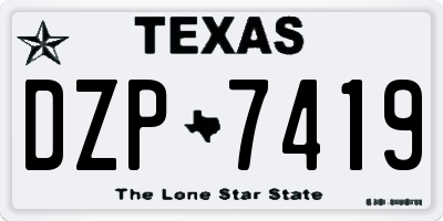 TX license plate DZP7419