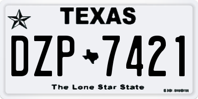 TX license plate DZP7421