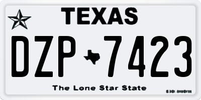 TX license plate DZP7423