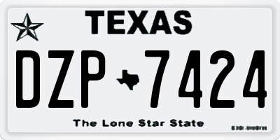 TX license plate DZP7424