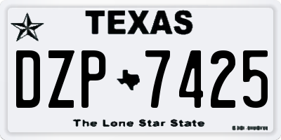 TX license plate DZP7425