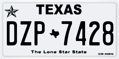 TX license plate DZP7428